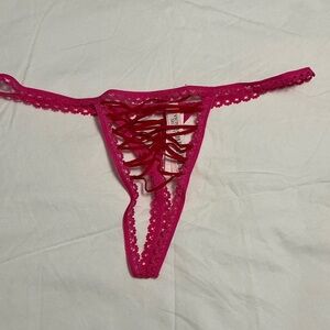 Victoria's Secret Hot Pink Lace Thong
